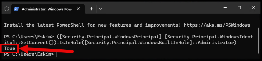 Check if running as Admin