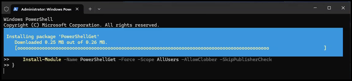 Install PowerShellGet